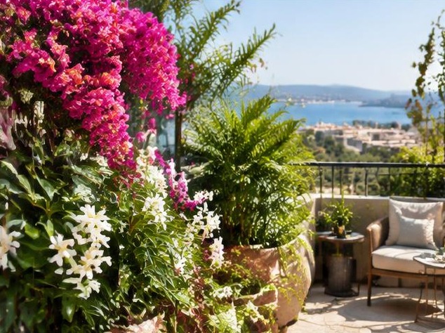 Flowering balcony greenery